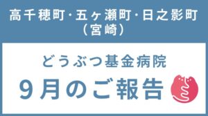 宮崎県山間部TNR地域集中プロジェクト 9月ご報告！